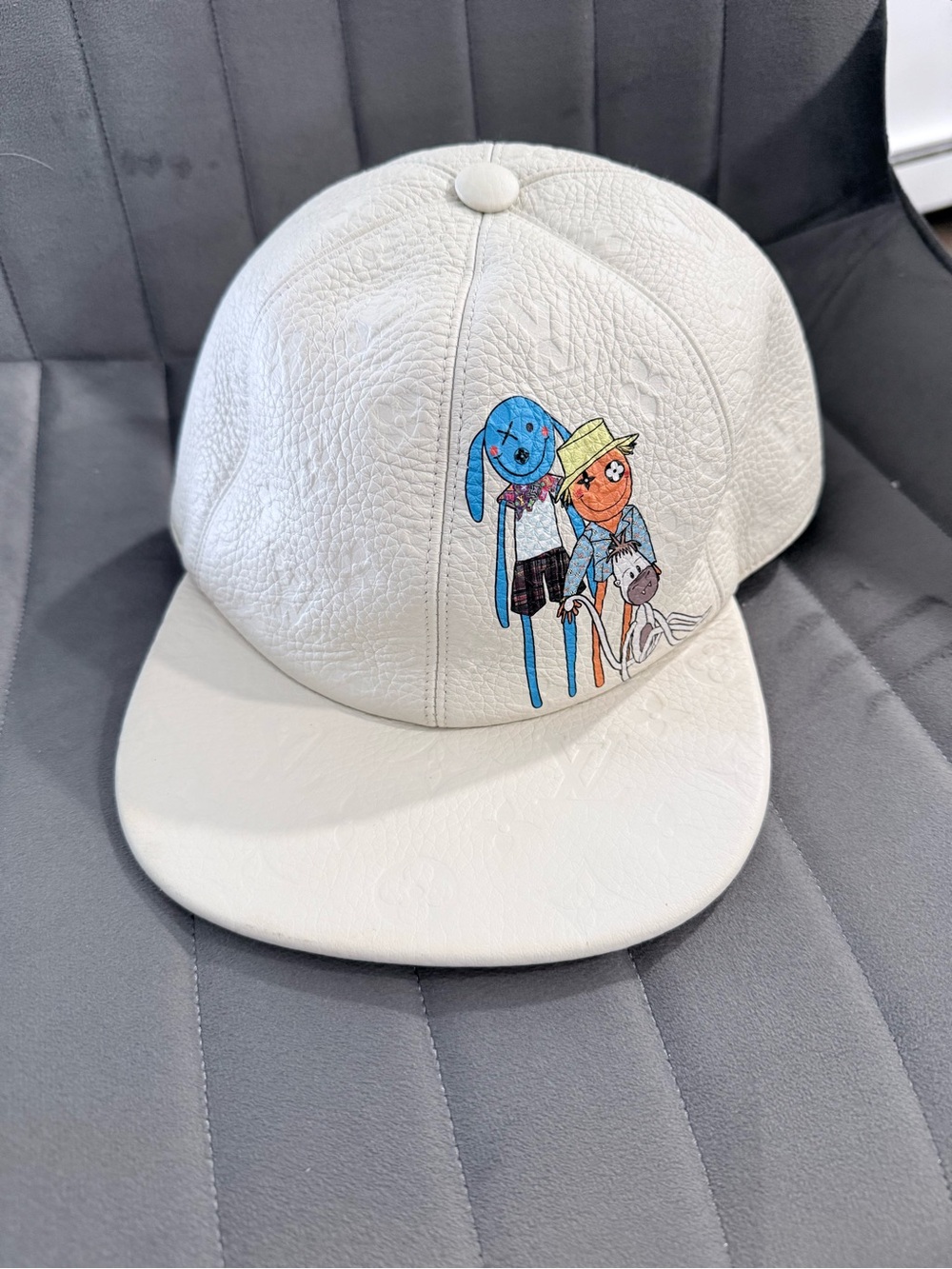 Louis Vuitton White Taurillon Monogram LV Friends Cap.